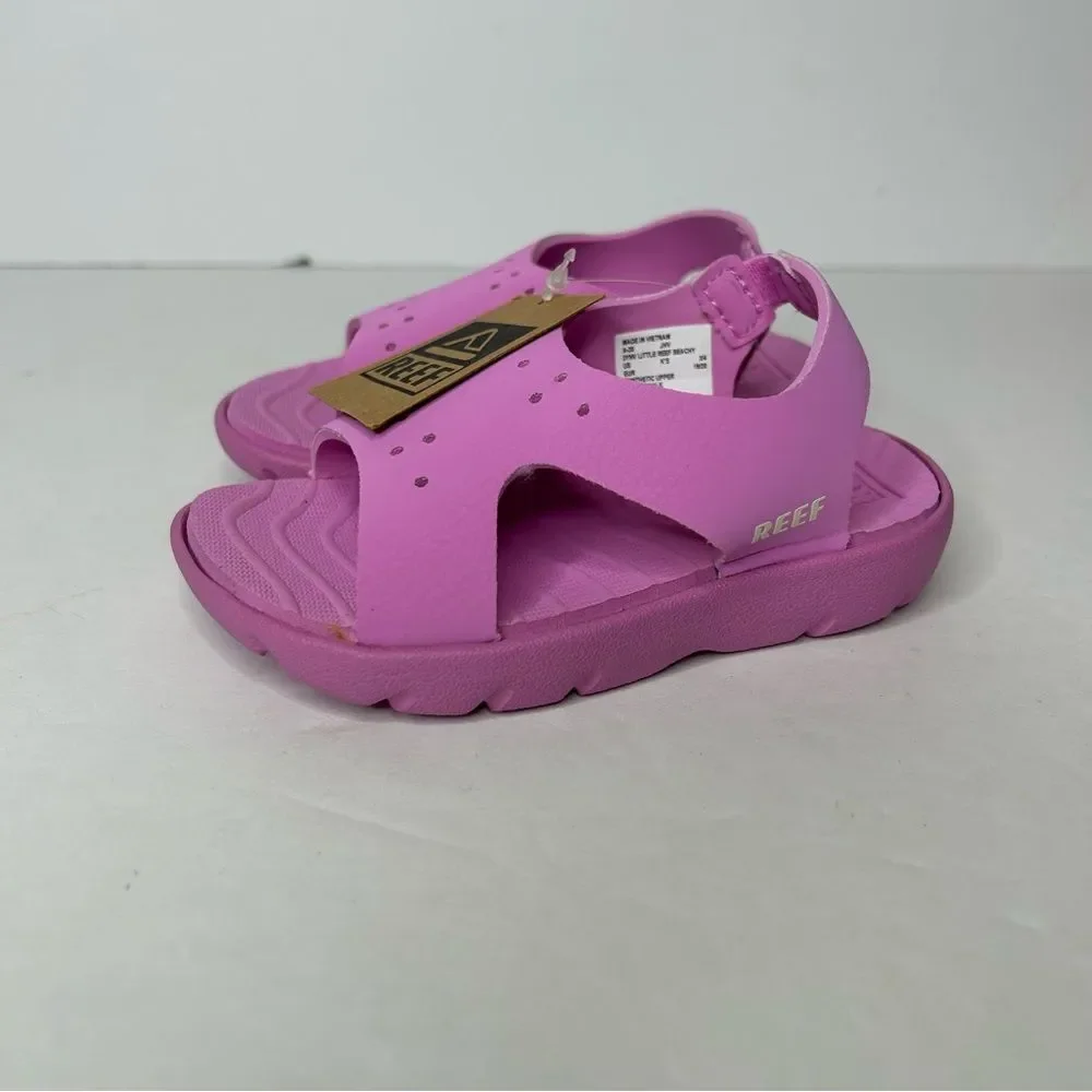 New Reef Kids Pink Beachy Sandals 3/4